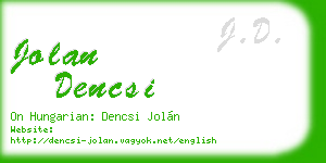 jolan dencsi business card